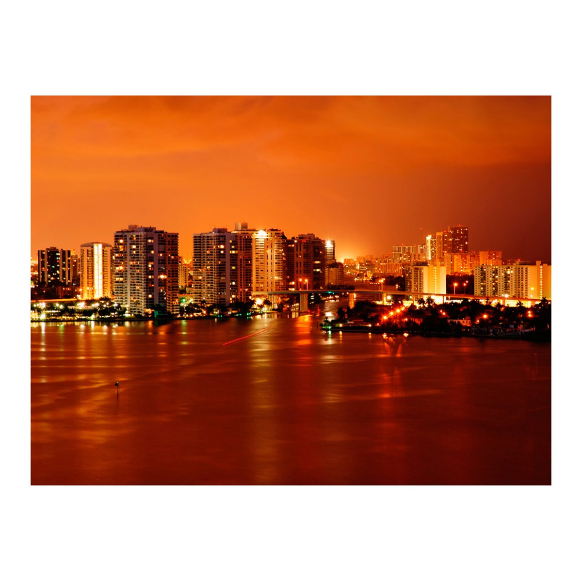 Papier peint intissé panoramique Ville et Architecture Welcome to Miami noir, EDEN