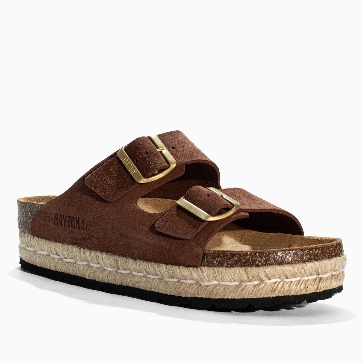 Sandales en cuir suédé ATLAS brown, BAYTON
