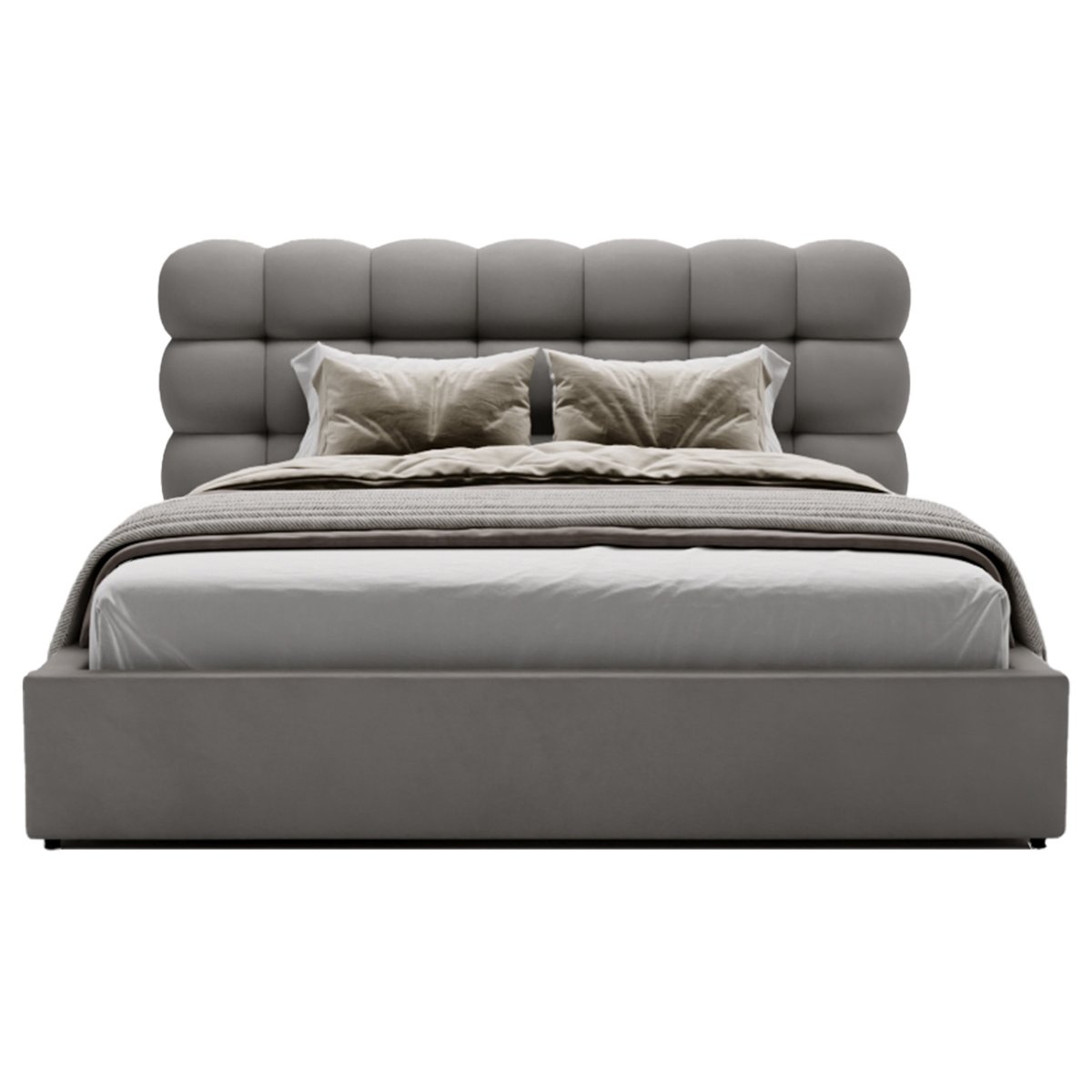 Lit coffre - LOTUS gris, BEST MOBILIER