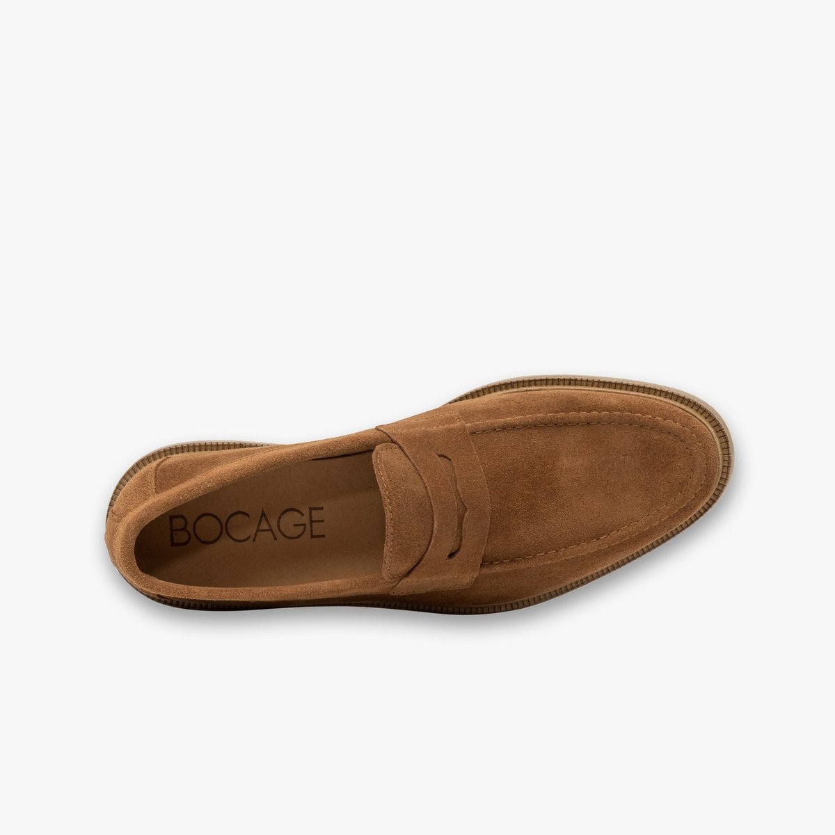 Mocassin en cuir SAUL rouge terracotta, BOCAGE