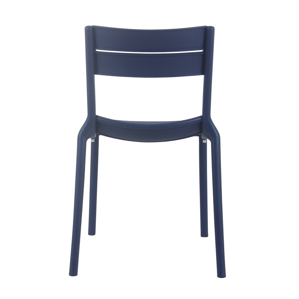 Lot de 4 chaises de terrasse en plastique, PANAME bleu canard, OVIALA