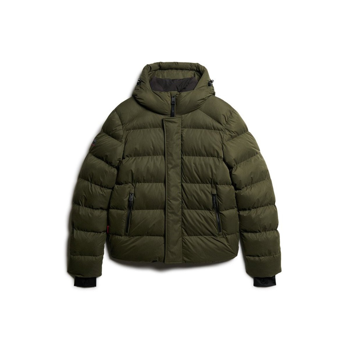 Doudoune à capuche Sport en microfibre kaki militaire, SUPERDRY