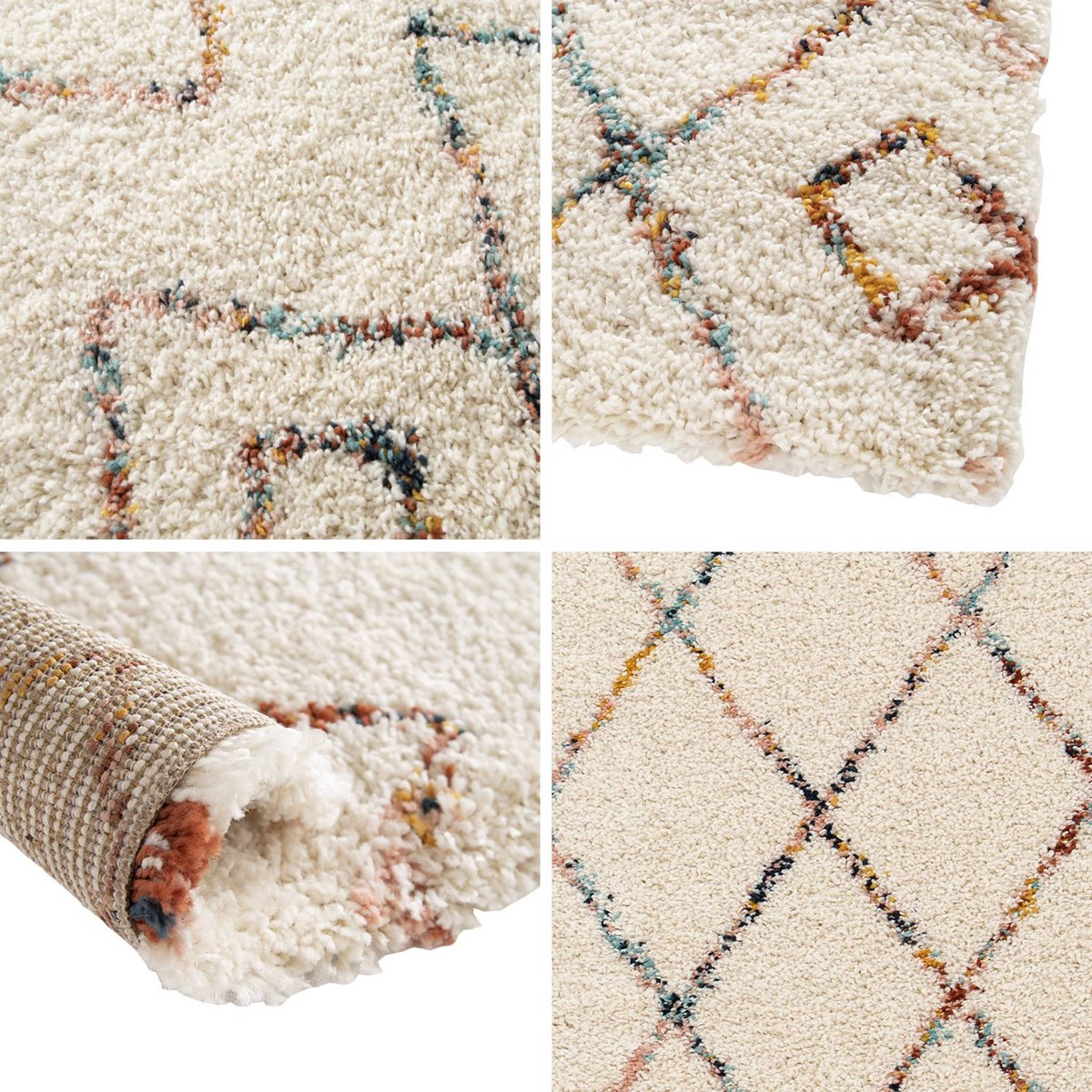 Tapis intérieur rectangulaire berbère BEVERLY beige, SWEEEK