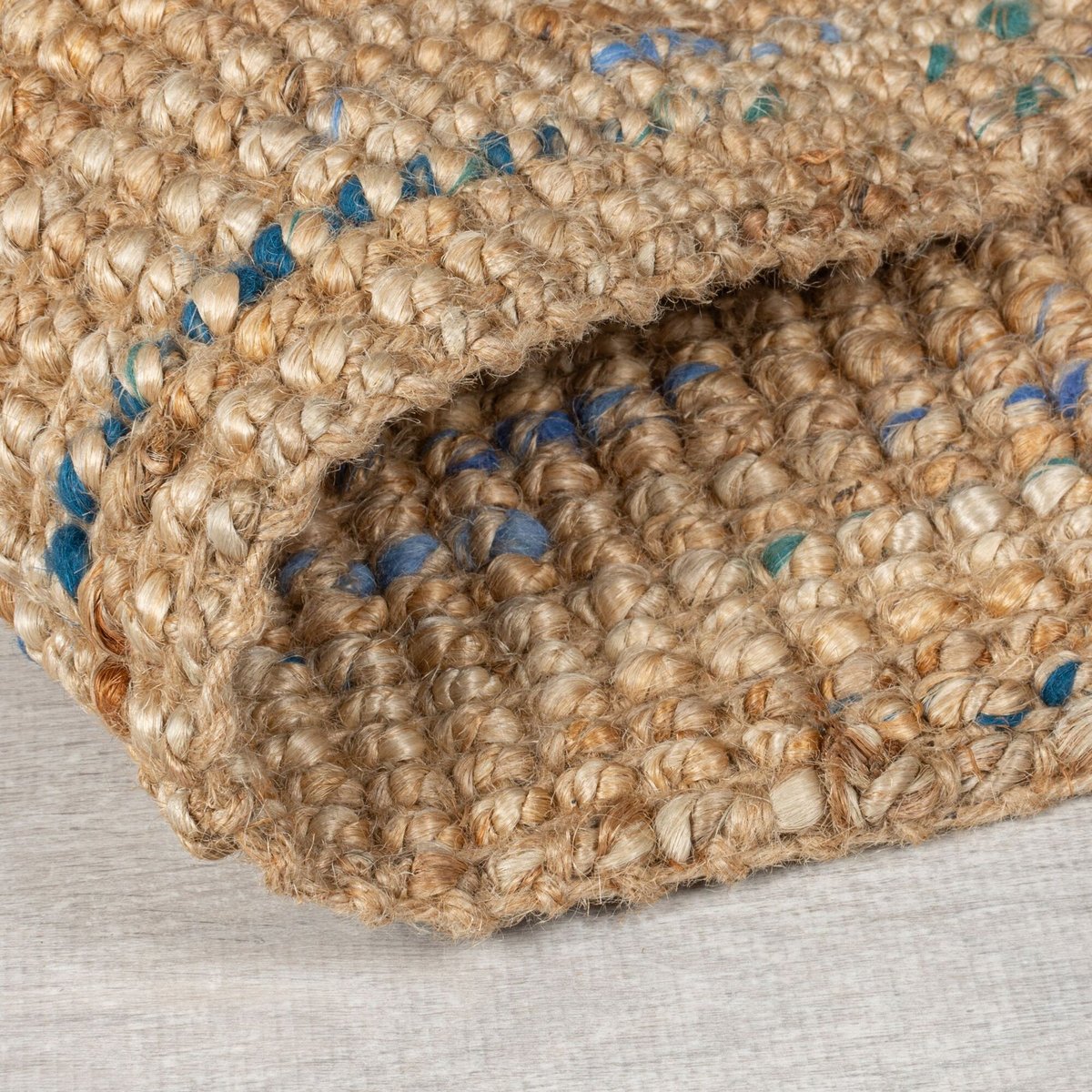 Tapis de couloir en jute coloré SARITA bleu, FLAIR RUGS