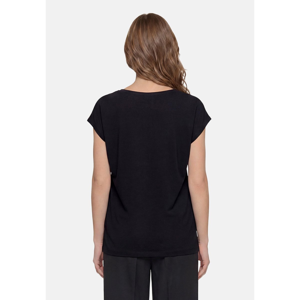 T-shirt façon blouse à impression noir/beige, BETTY BARCLAY