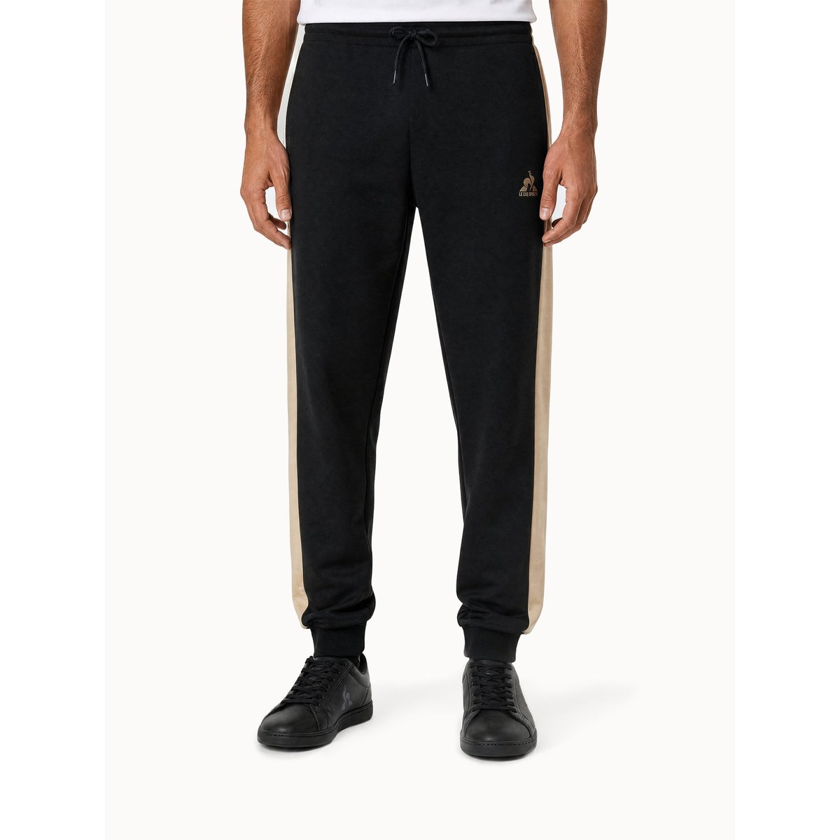 Pantalon en double face avec bandes côtés contrastées NOEL black/safari, LE COQ SPORTIF