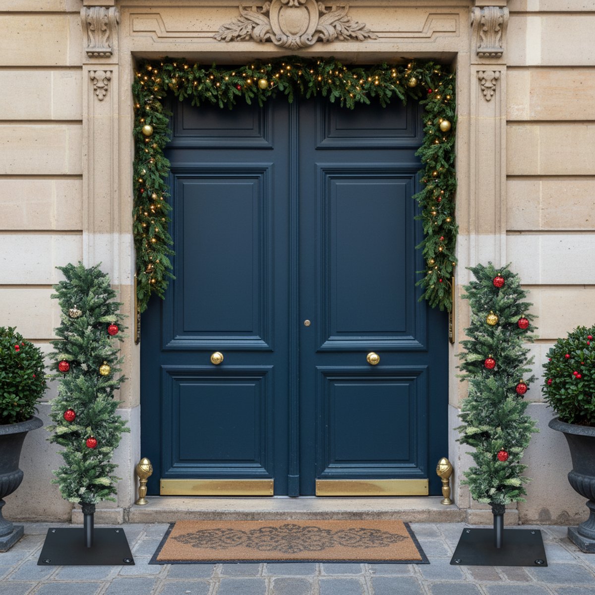 Sapin de noël décoratif sur socle métallique artificiel H80 NOËL vert, SIA DECO