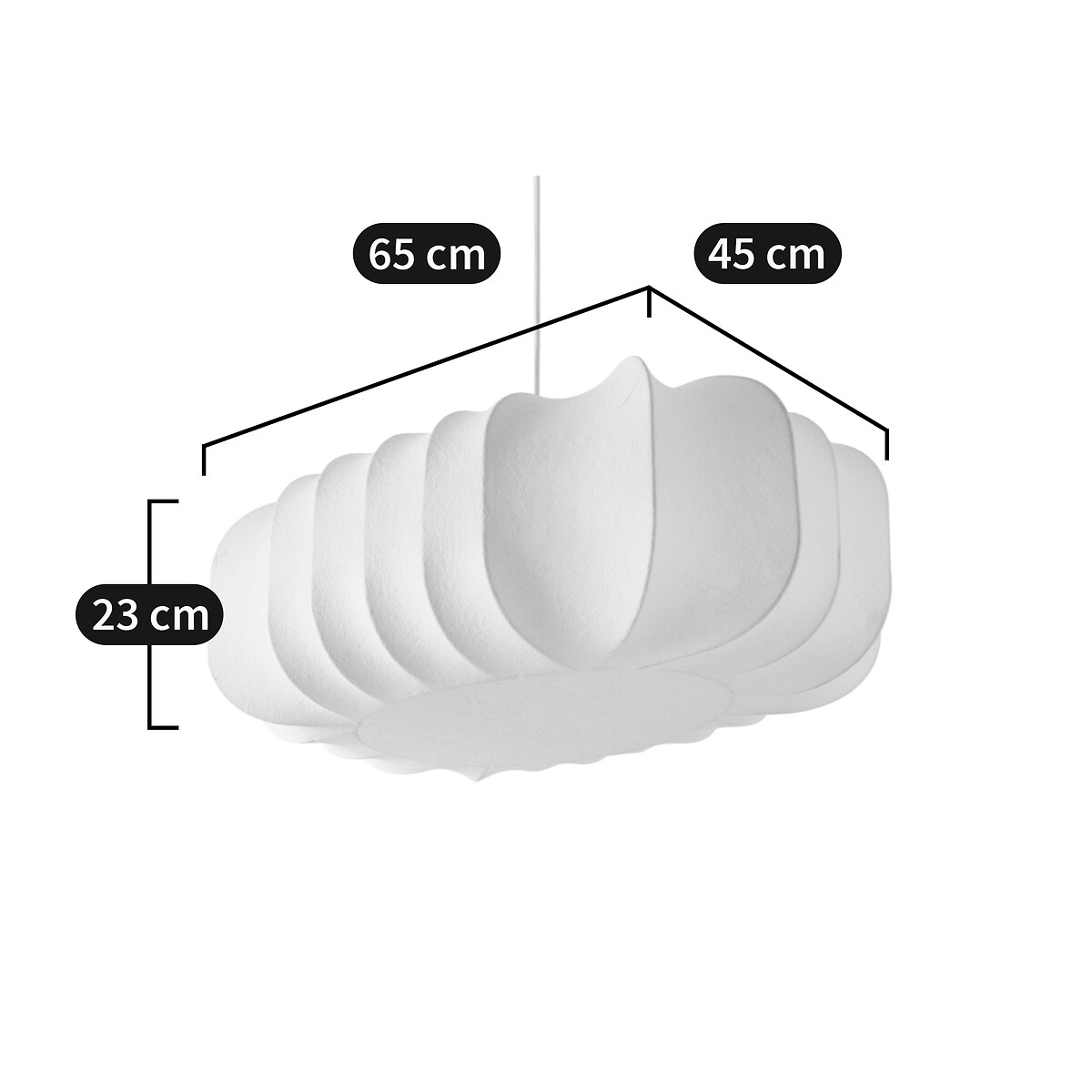 Palupo L65 X H23cm Ceiling Light white, LA REDOUTE INTERIEURS