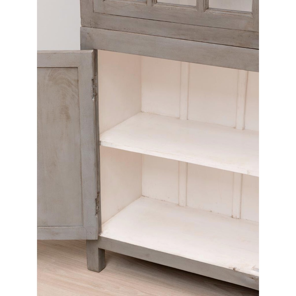 Vitrine en bois CHEVERNY gris, CHEHOMA