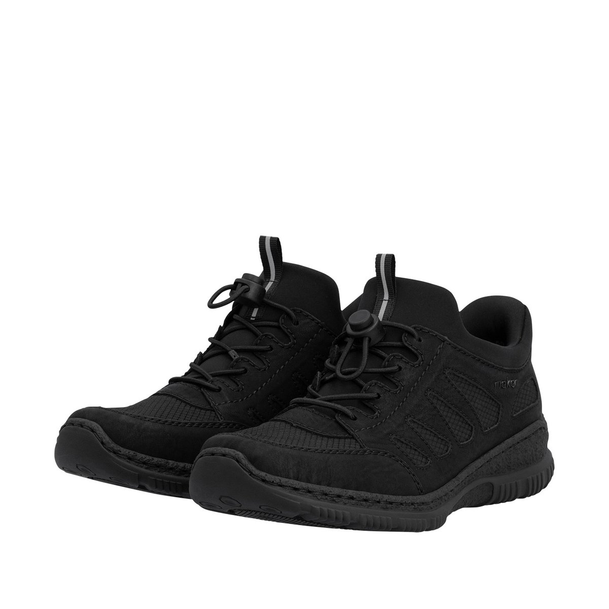 Sneakers noires à talon plat pourvues d'une fermeture élastiquée noir, RIEKER