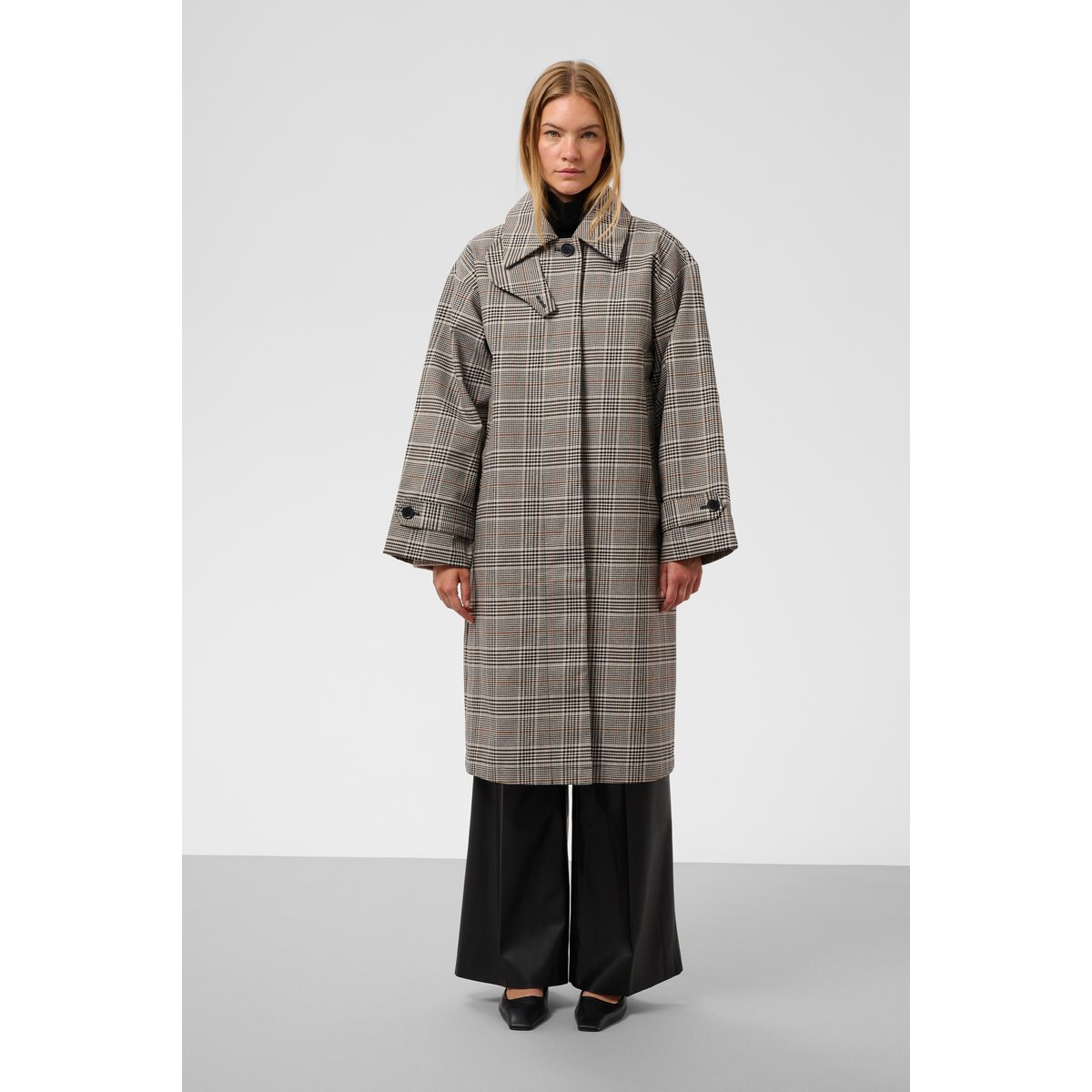 Veste d'extérieur beige oatmeal check, SOAKED IN LUXURY