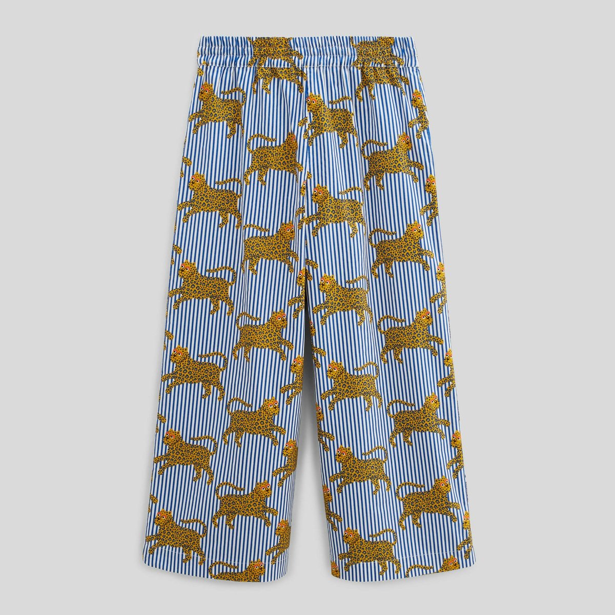 Pantalon imprimé en coton amaretti, MONOPRIX