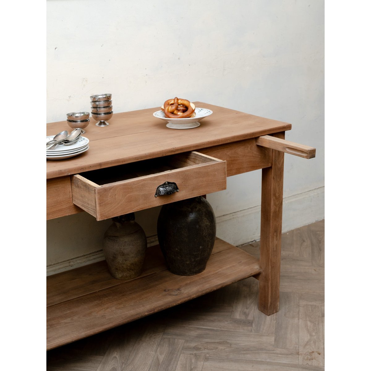 Comptoir en bois Fernand N°480 - Bon état bois clair, DEBONGOUT