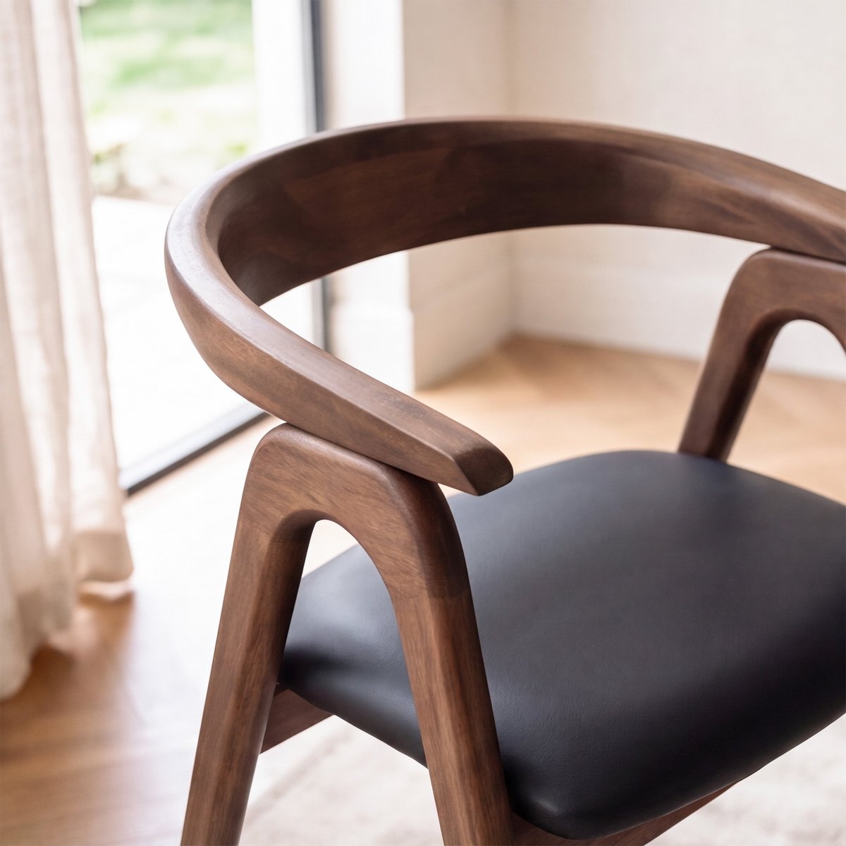 Chaise en cuir synthétique - HAWA marron, MAISON PAVANE