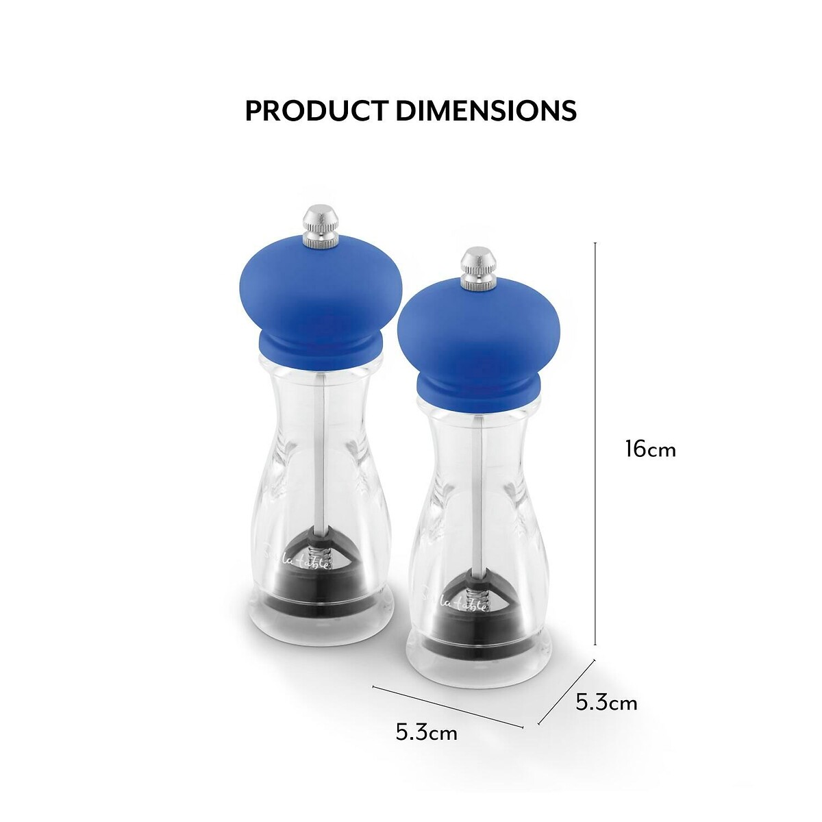 Set of 2 Colour Me Happy Salt and Pepper Mills blue, SUR LA TABLE