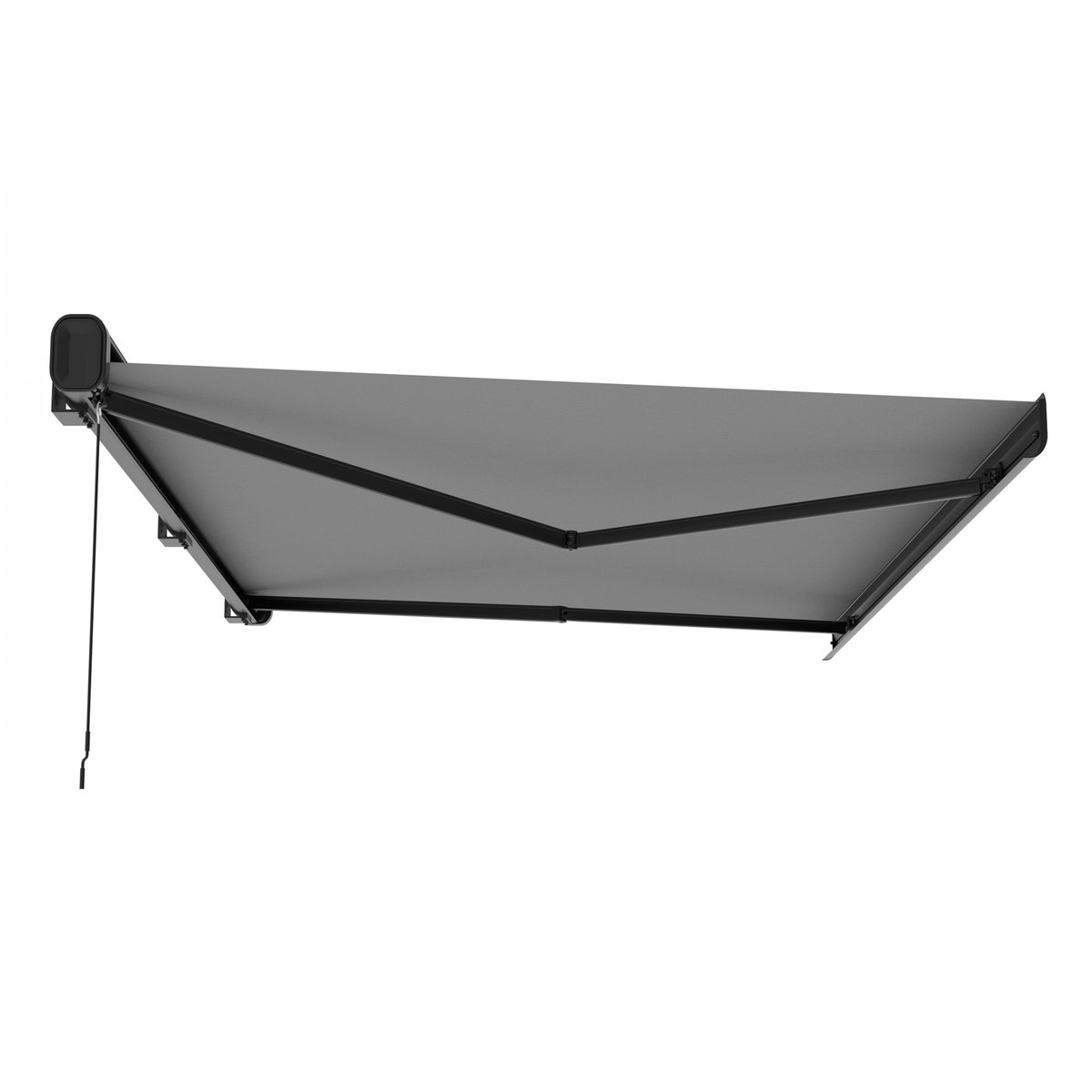 Store banne électrique + Led avec coffre intégral 3,95 x 3 m, HELIOS gris, OVIALA