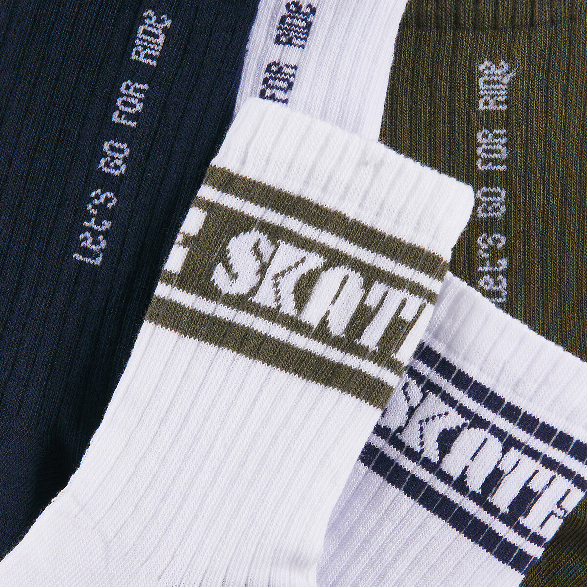 Lot de 5 paires de chaussettes à message assortis, LA REDOUTE COLLECTIONS
