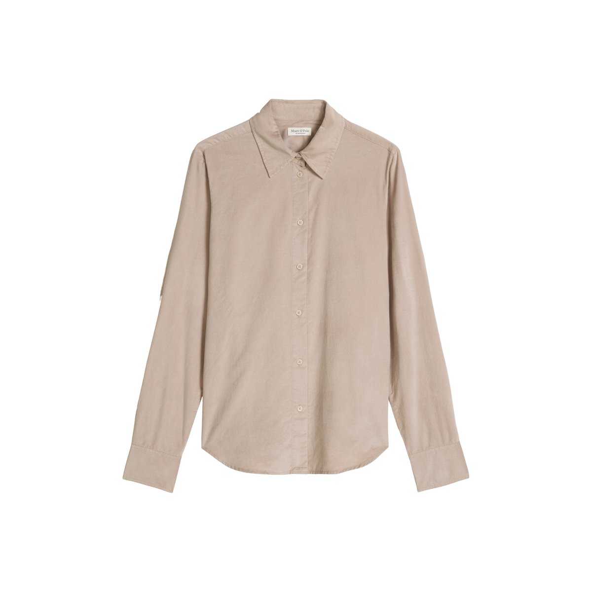Blouse en velours ajustée en mélange de coton organique et de viscose gris clair, MARC O'POLO