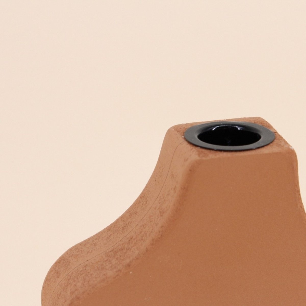 Set de 2 bougeoirs design terracotta - blanc, ORNAMI