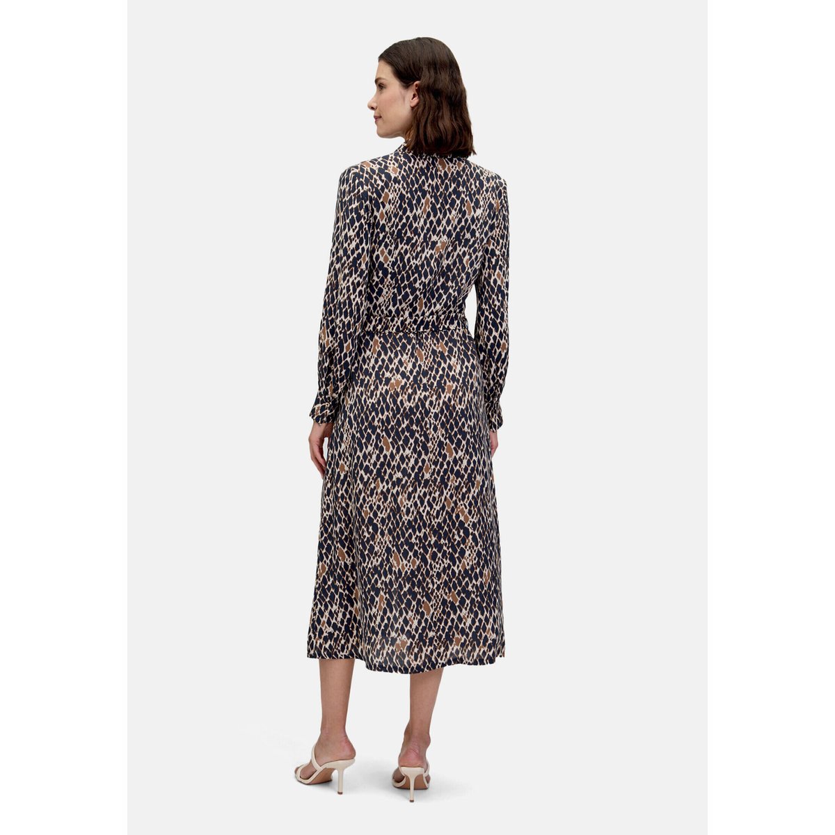 Robe-chemisier à ceinture à nouer dark blue/brown, BETTY BARCLAY