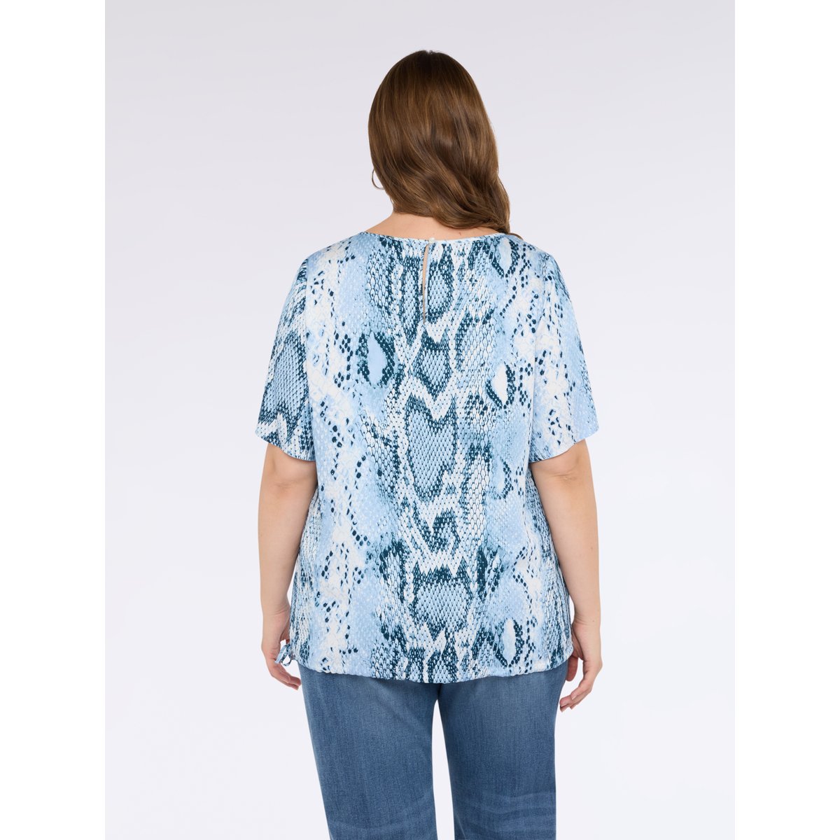 Chemisier à motif reptile light - blue, FIORELLA RUBINO