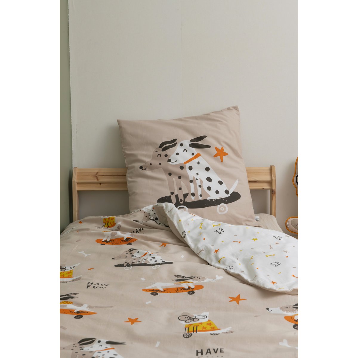 Parure de lit en coton Isidore beige, EDEN