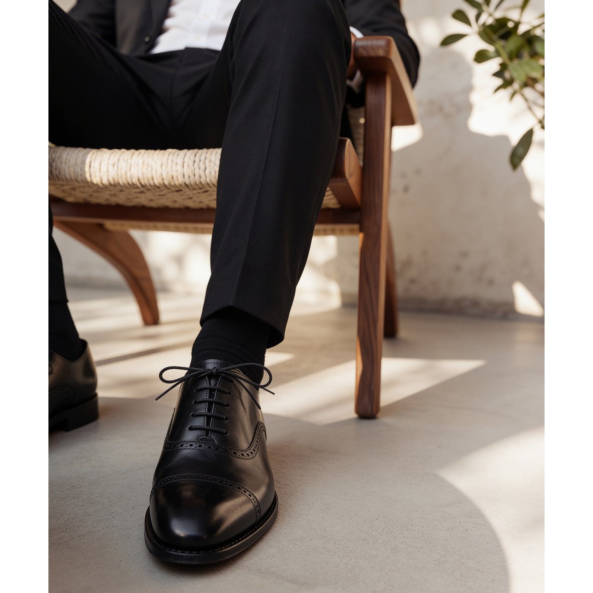 Richelieu cuir BALMORAL noir, FINSBURY