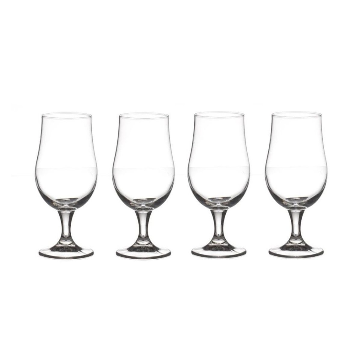 Lot de 4 verres à bière sur pied 37cl blanc, ATMOSPHERA