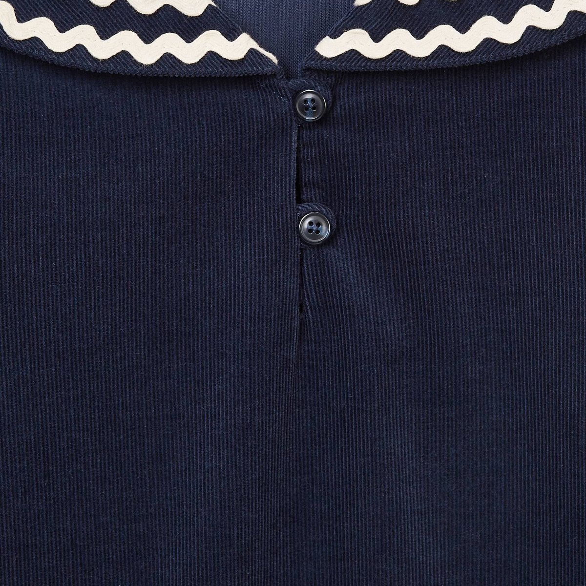 Blouse en velours col marin marine, MONOPRIX