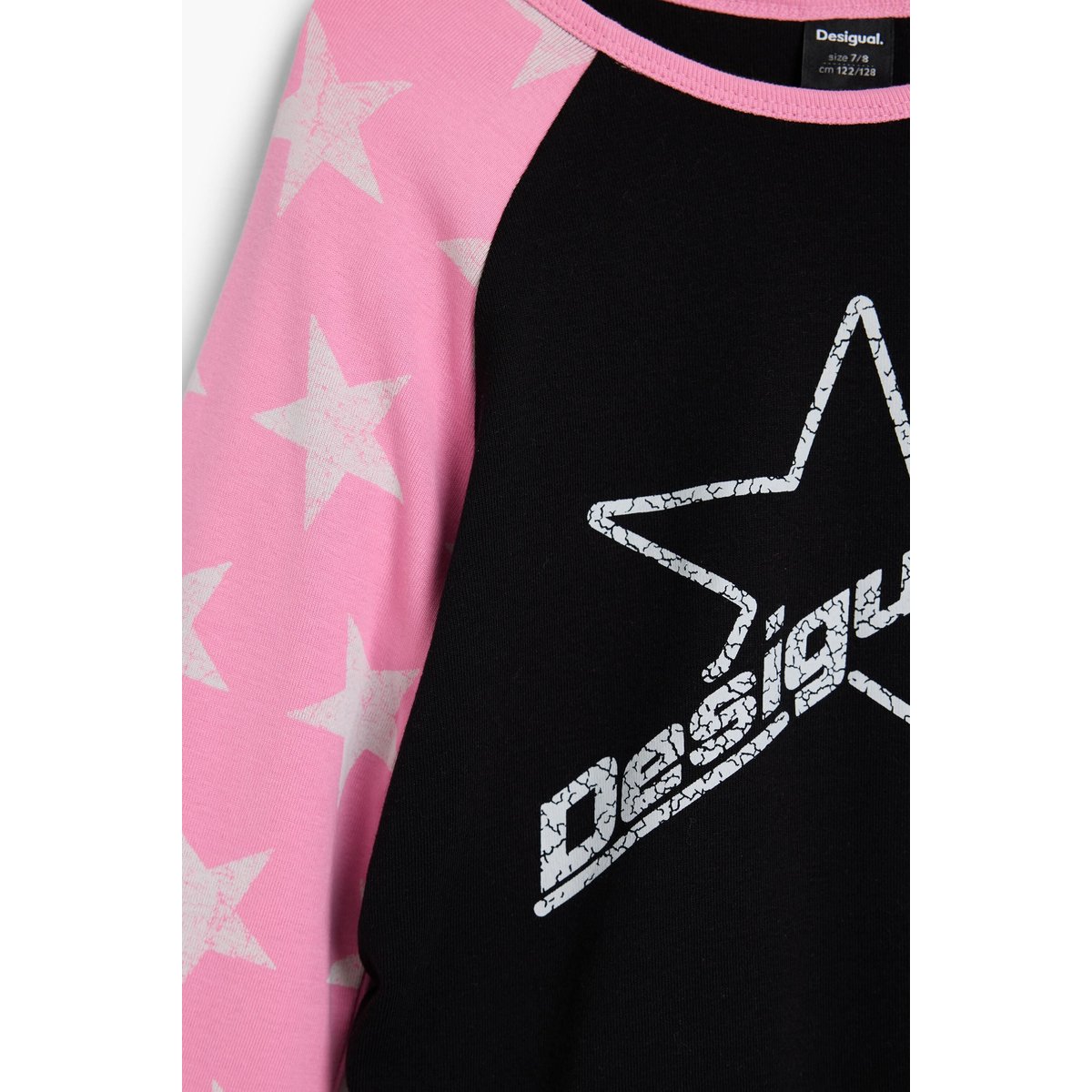 T-shirt étoiles logo noir, DESIGUAL