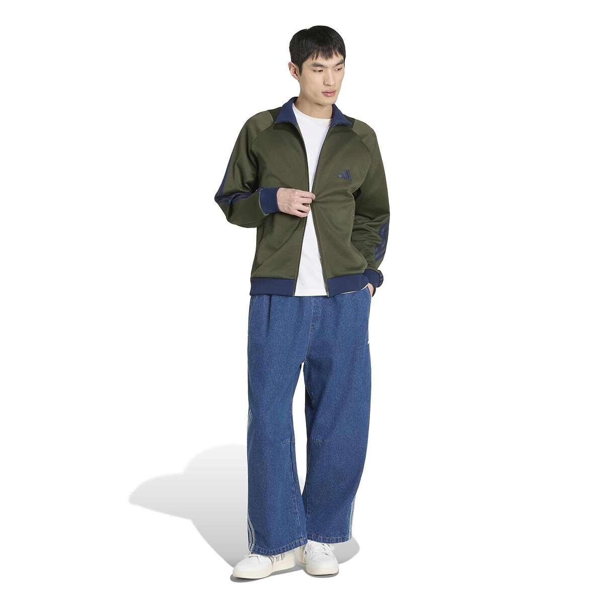 Sweat col montant vert kaki/marine, ADIDAS SPORTSWEAR