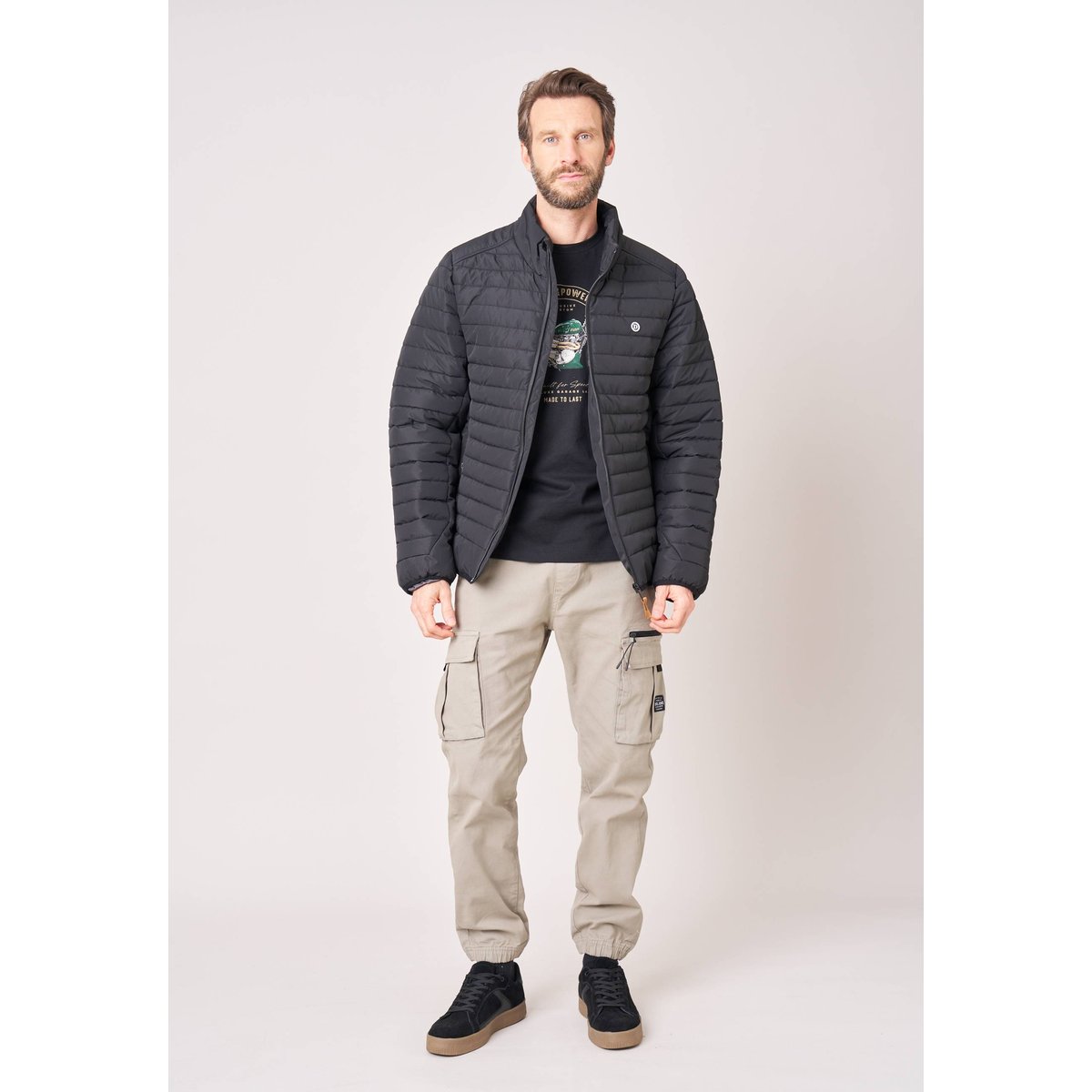 Doudoune fine homme col montant DRYLON black, DEELUXE