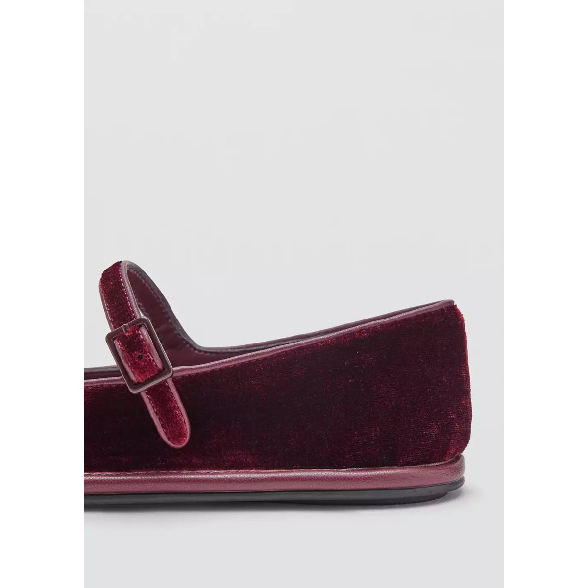 Ballerines en velours à boucle bordeaux, MANGO TEEN