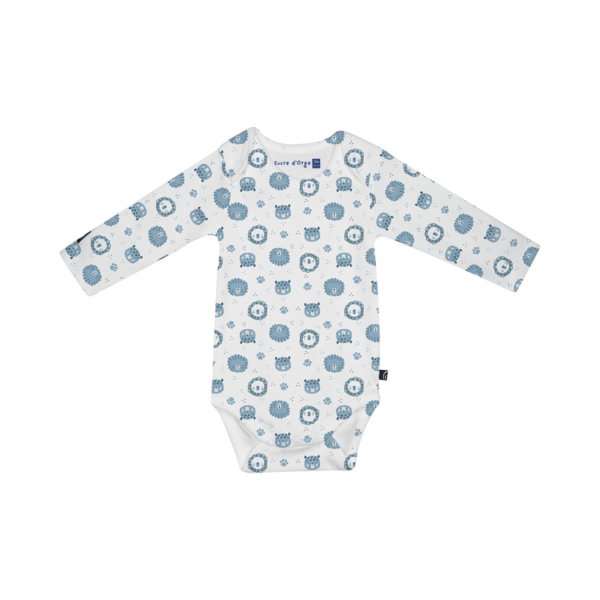 Lot de 3 bodies loÏc manches longues bebe bleu, SUCRE D'ORGE