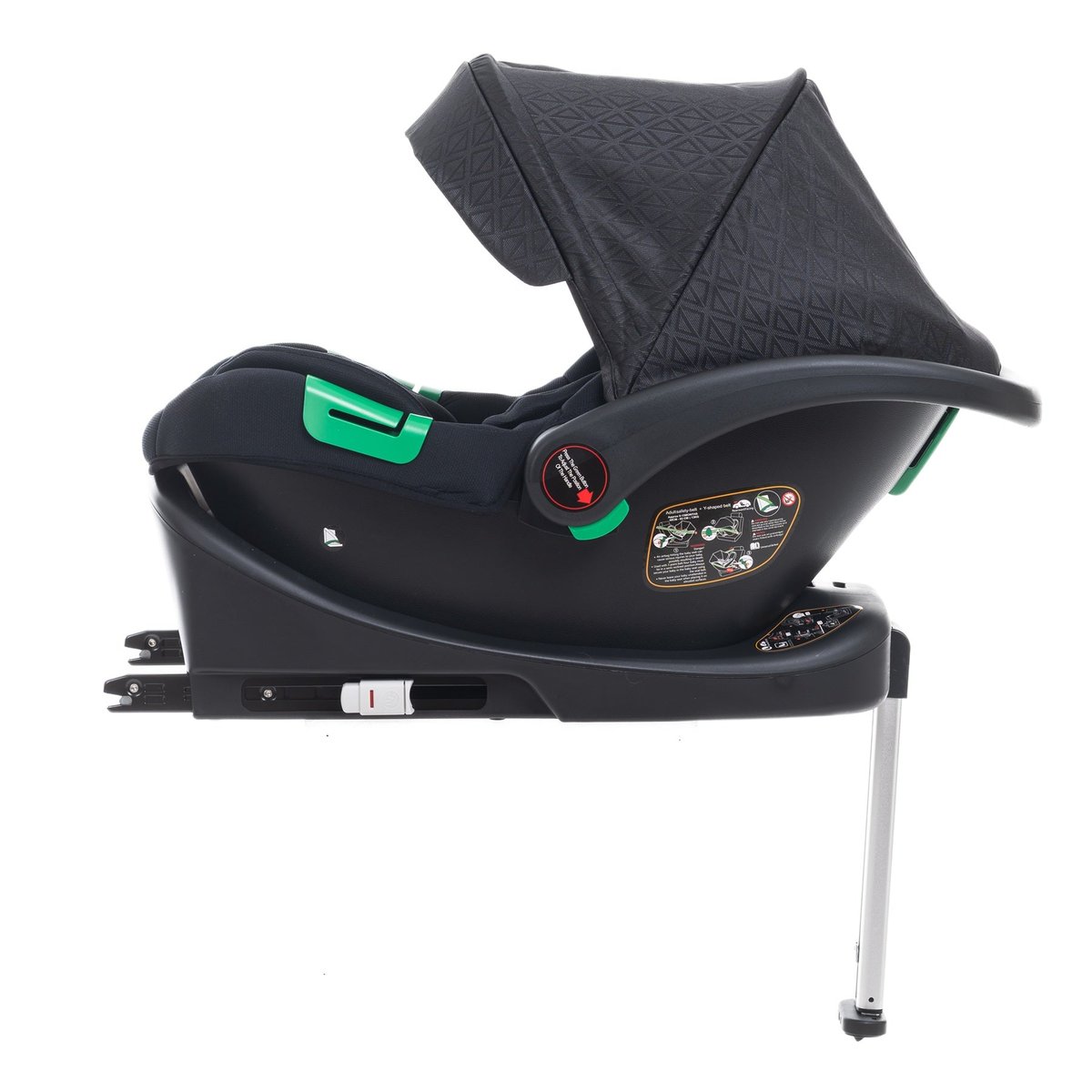 Poussette combinée trio 3 en 1 - siège auto 0+ IRIS – nacelle – base Isofix - jambe de force – jusqu’à 22kg - vert couleur unique, BEBELISSIMO J'AIME