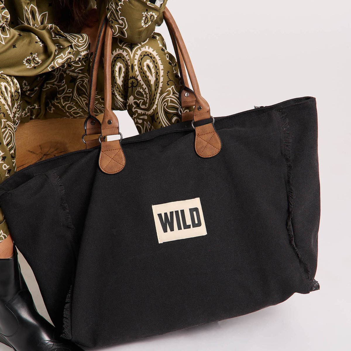 Sac cabas uni BADIS noir, WILD