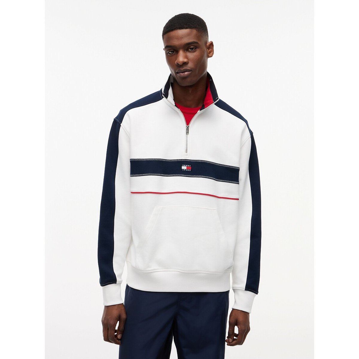 Half Zip Sweatshirt ecru , TOMMY JEANS