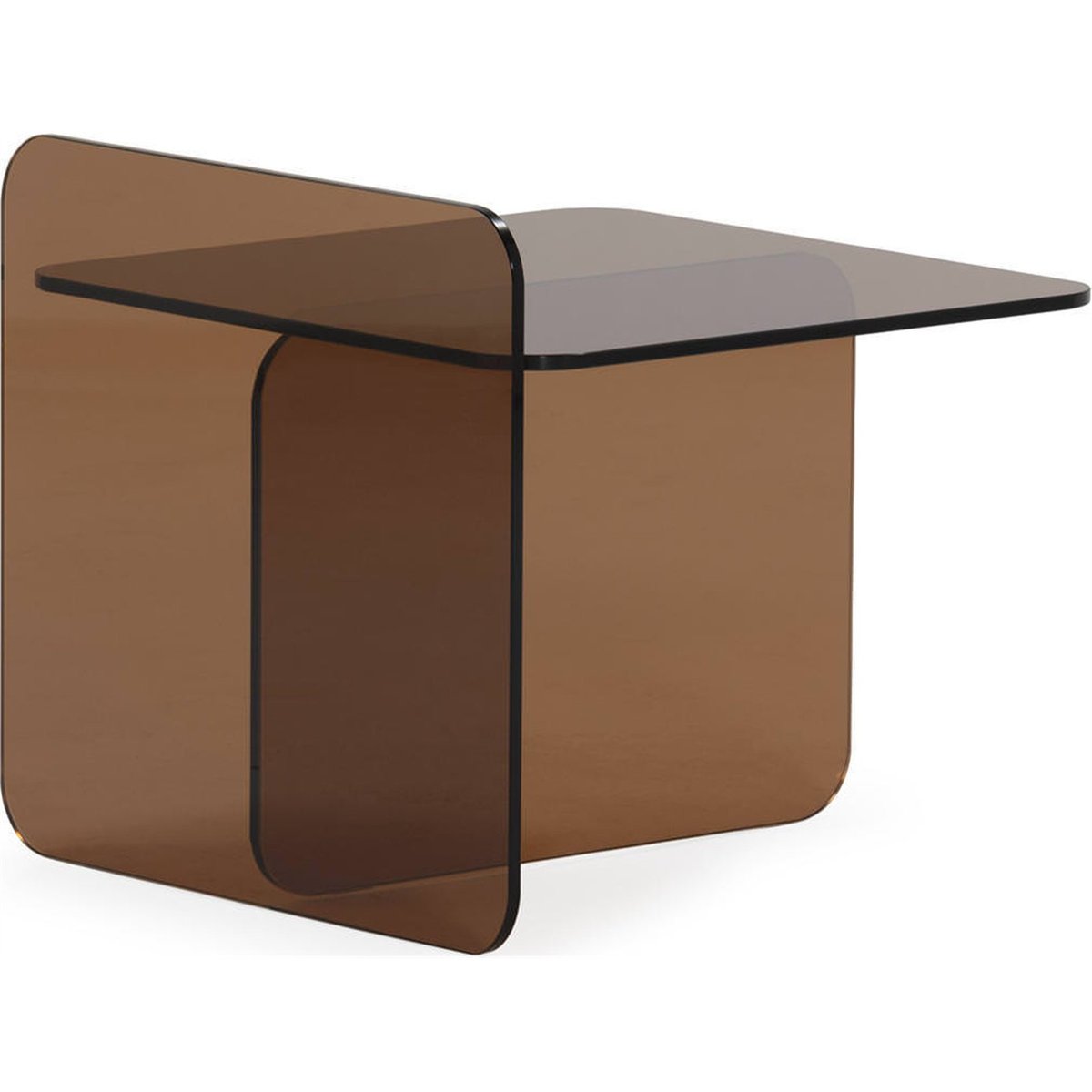 Table d'appoint carrée en verre contemporaine ambre, RECOLLECTION