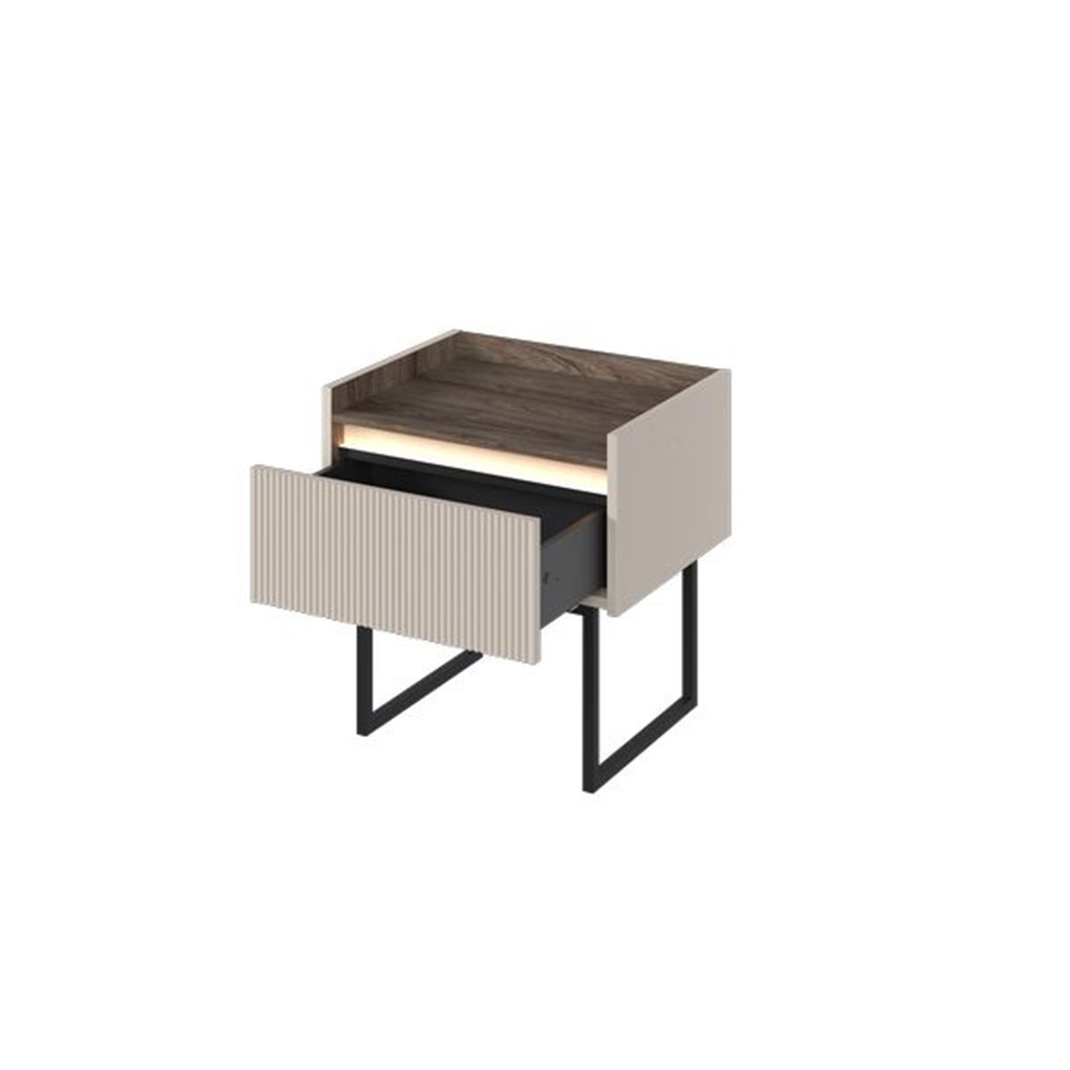 Table de chevet Panneaux de particules, LOUNA beige, BOBOCHIC