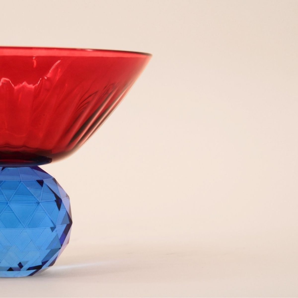 Coupe bicolore en cristal à facettes bleu, HASHTAG DECO