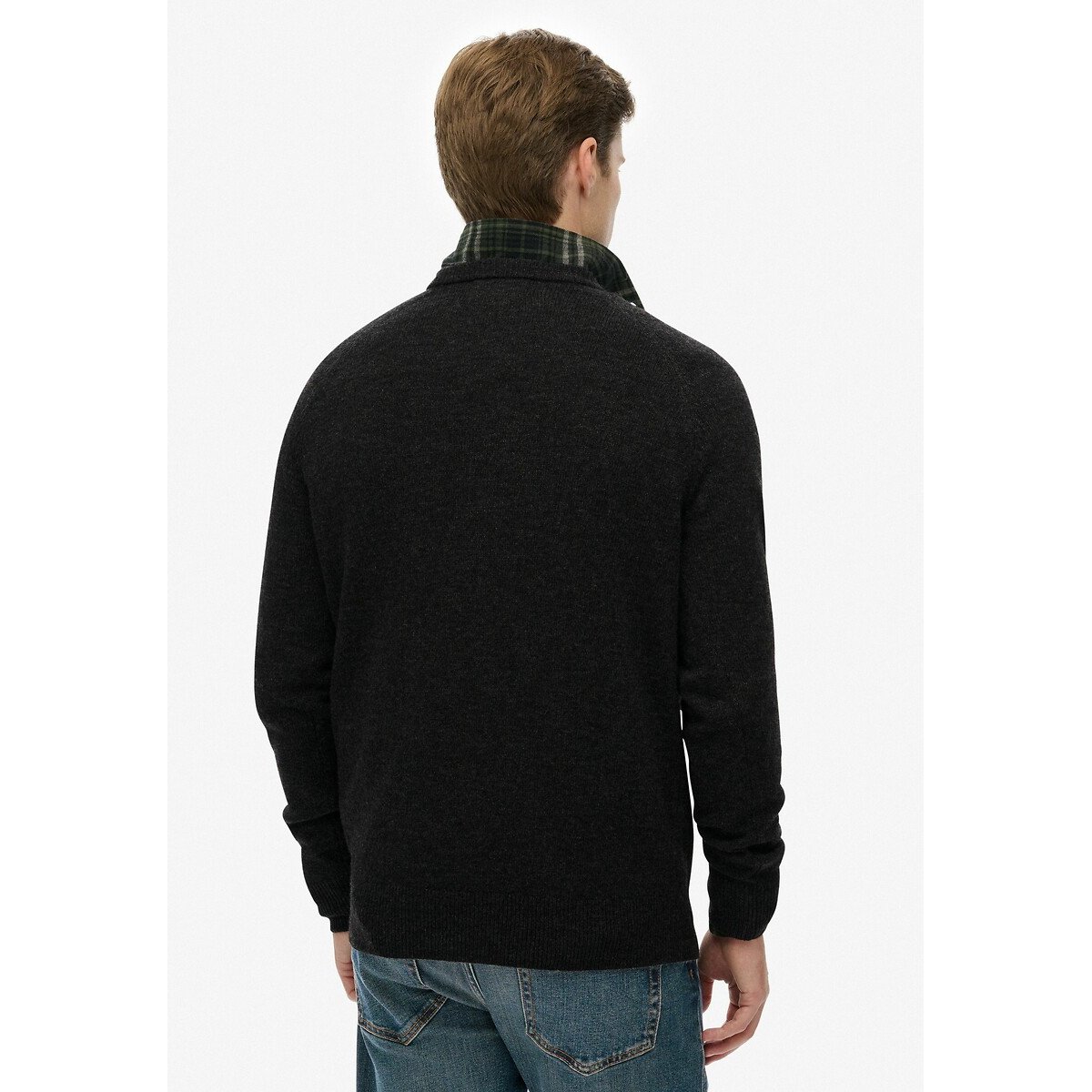 Crew Neck Jumper charcoal grey, SUPERDRY