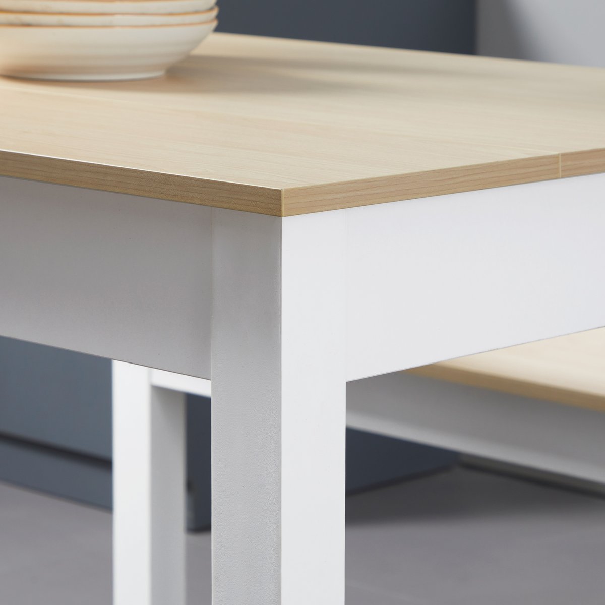 Ensemble de table à manger Panneau de chêne et blanc, HOMCOM