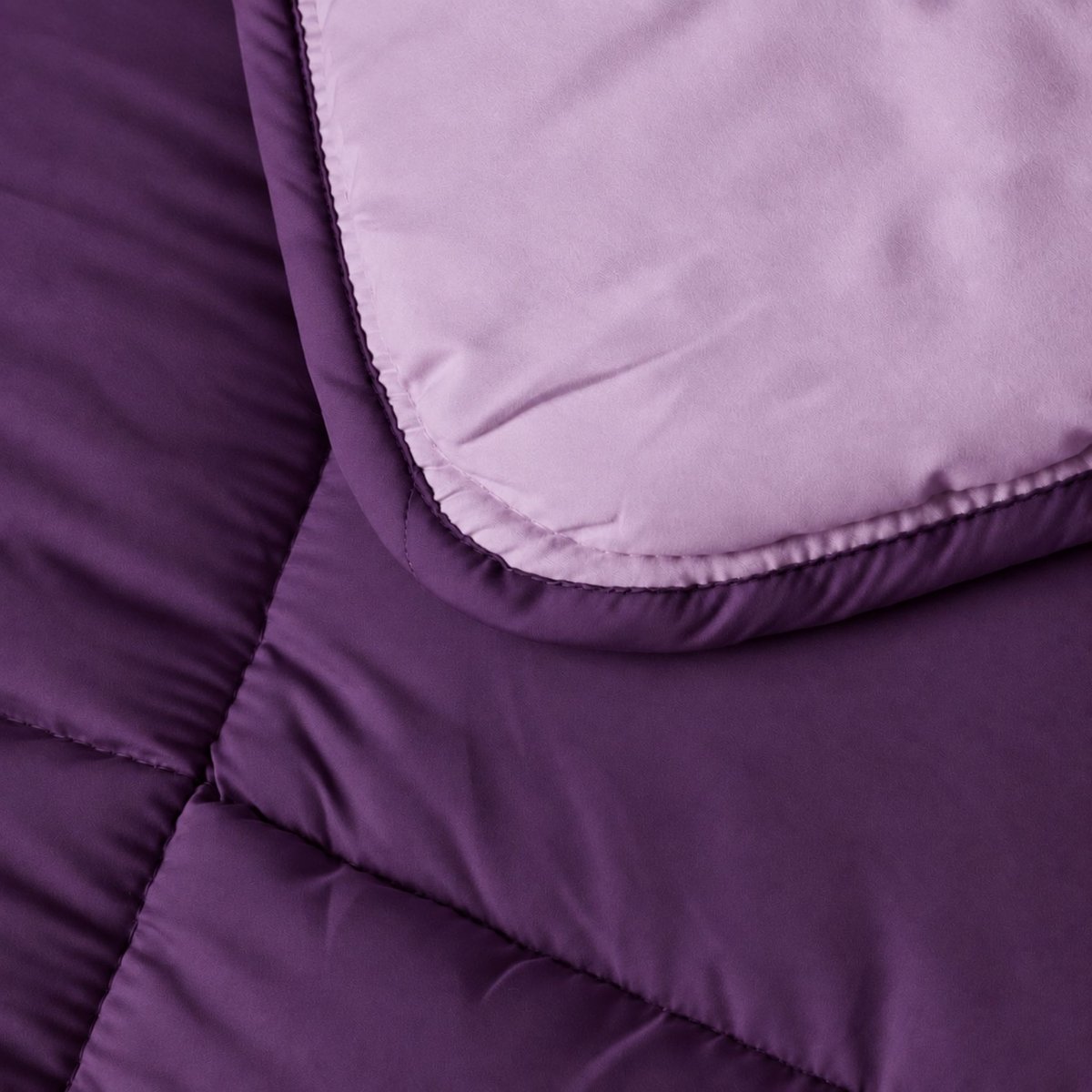 Couette chaude microfibre bicolore 400 gr/m2 violet parme, TOISON D OR