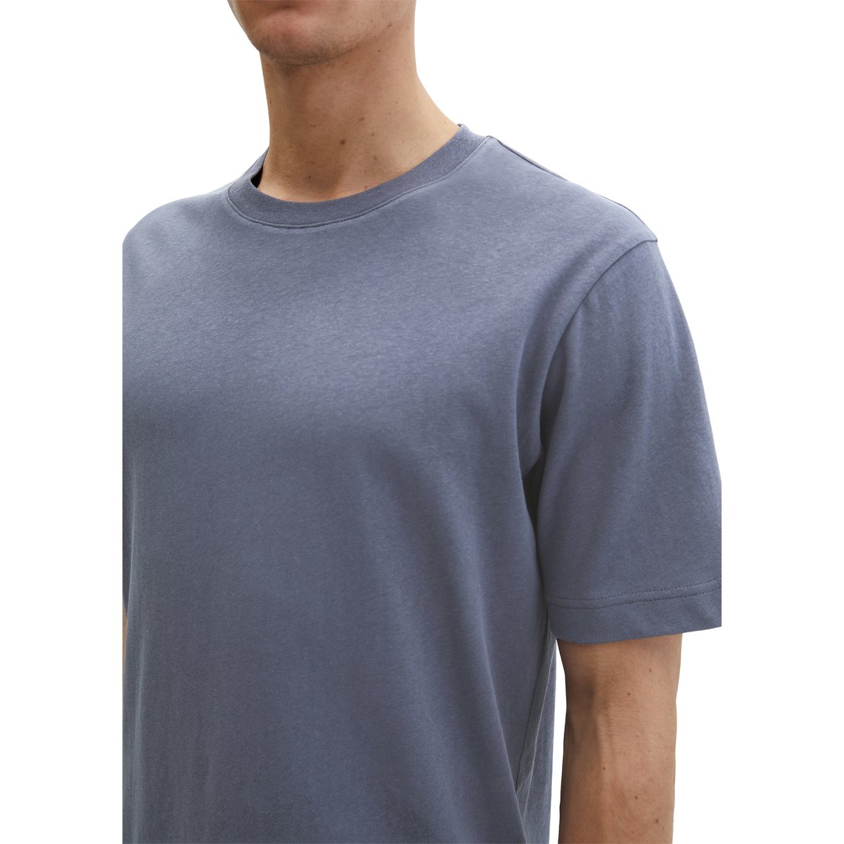 T-shirt regular en coton et lin mélangés gris foncé, MARC O'POLO