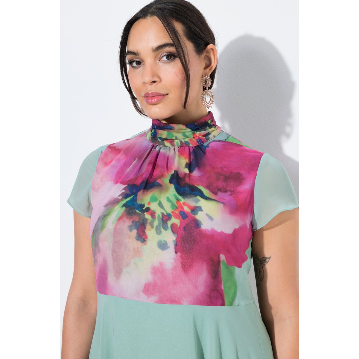 Robe maxi sans manches, col montant baie, ULLA POPKEN