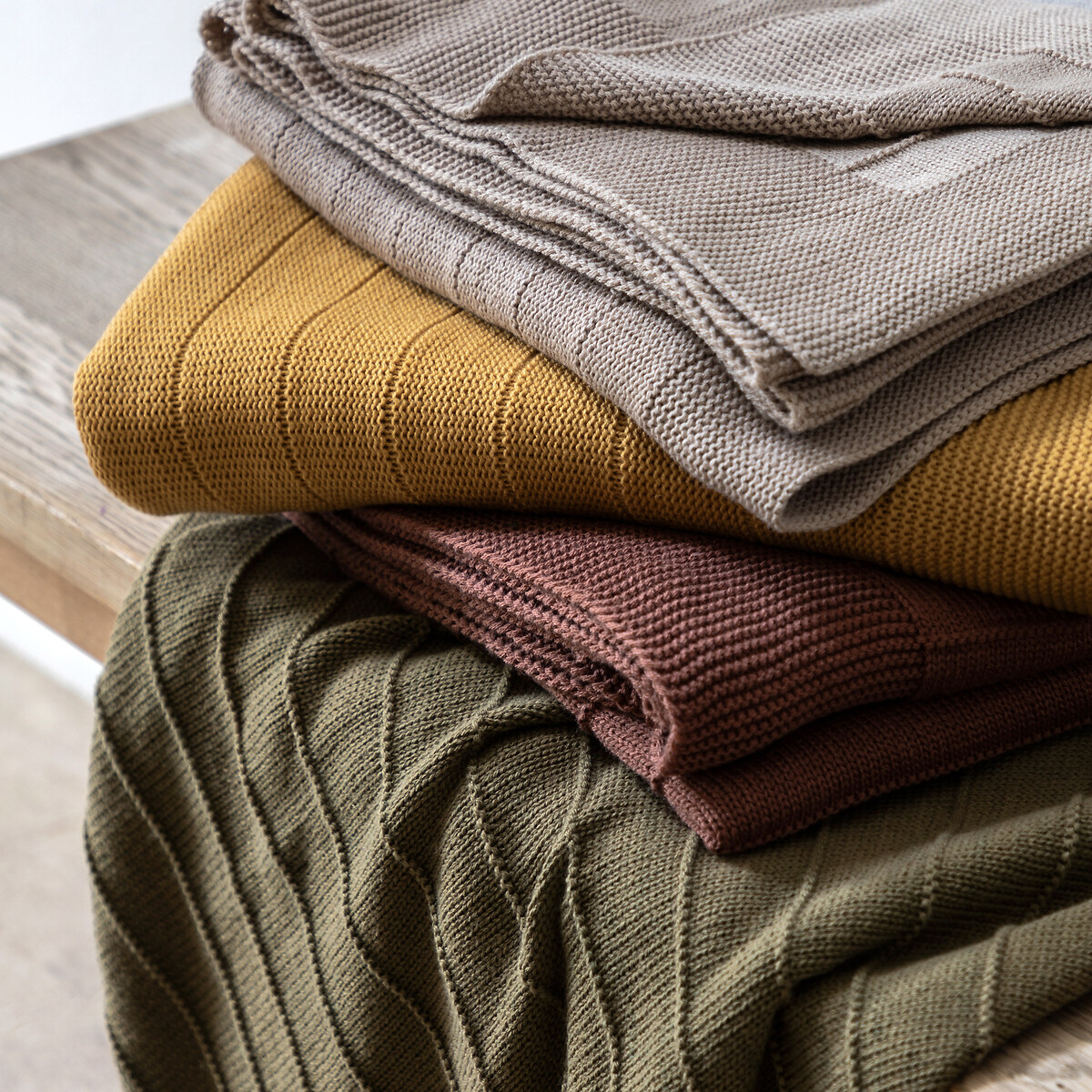 Flint Knit Throw olive, SO'HOME