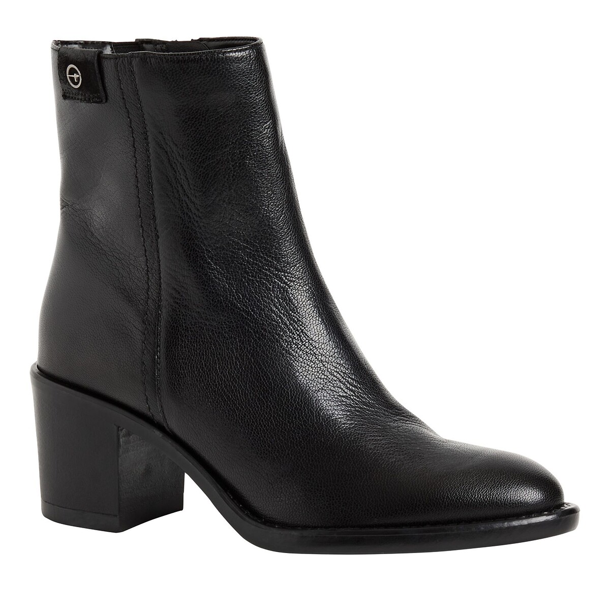 Bottines en cuir noir, TAMARIS