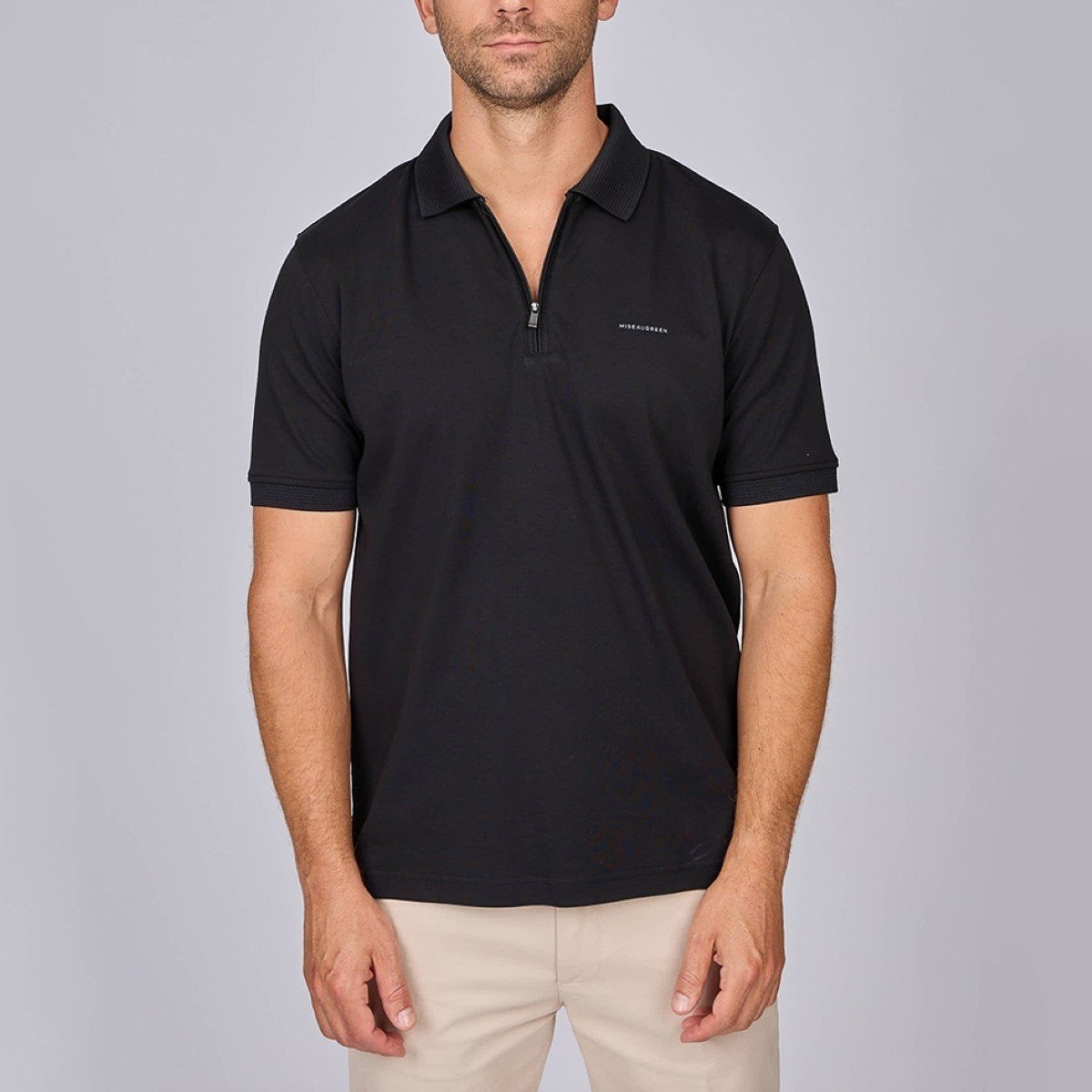 Polo Elouan noir, MISE AU GREEN