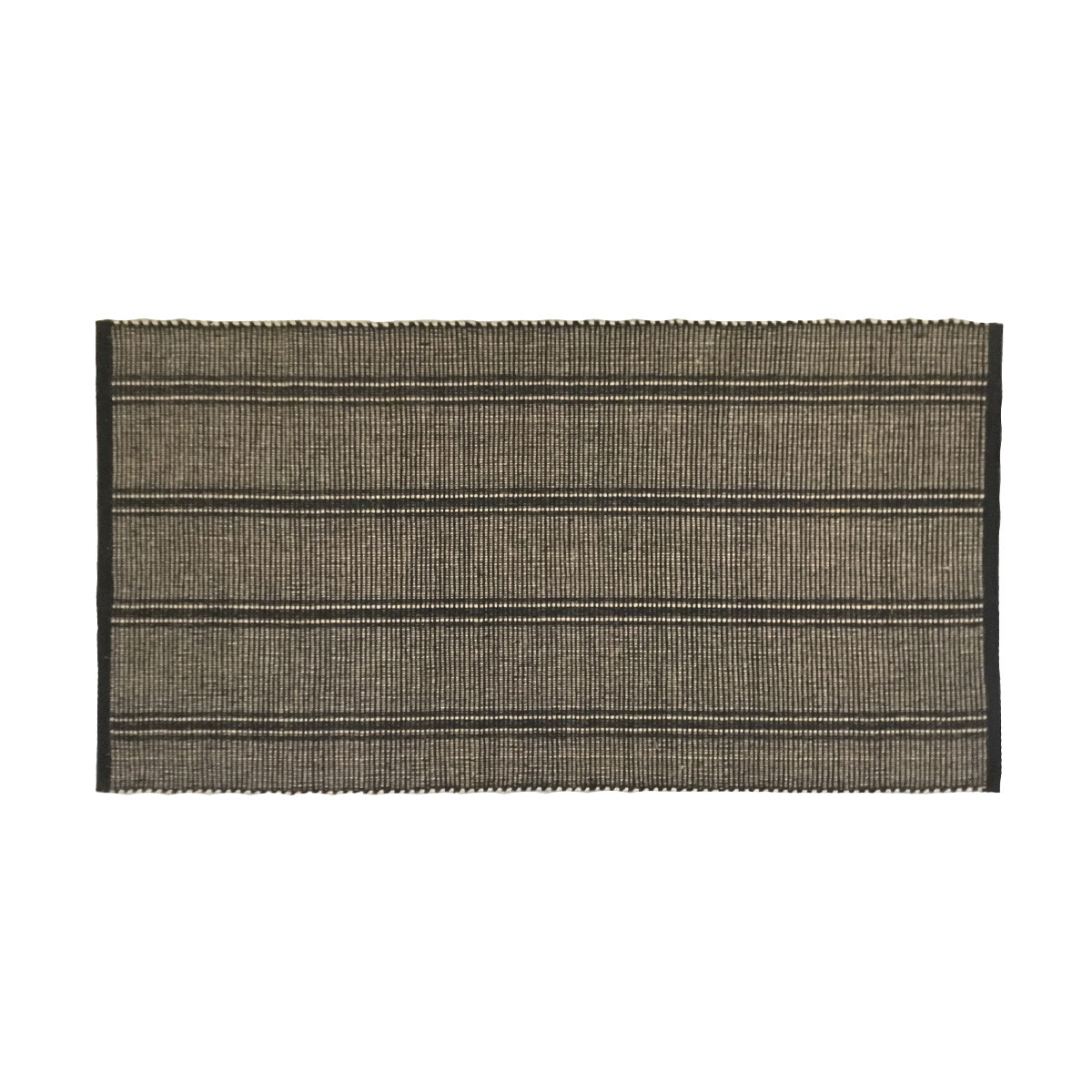 Tapis déco à rayures en coton et jute JANE beige et noir, FUTURE HOME