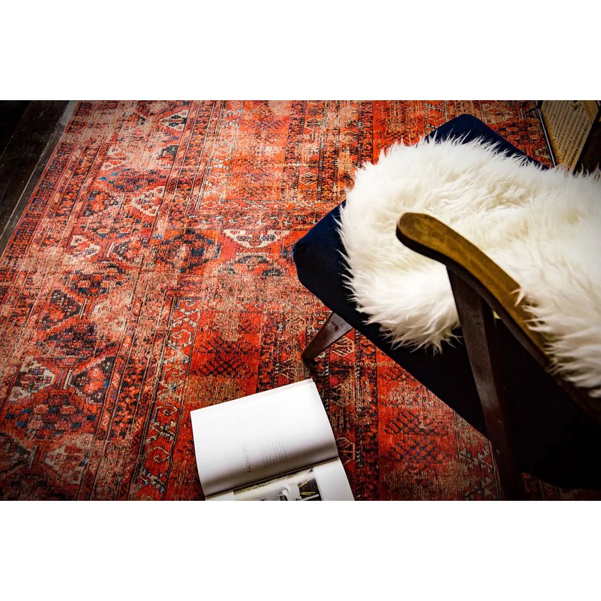 Tapis tissé plat style orient AGHA rouge, NOVATREND